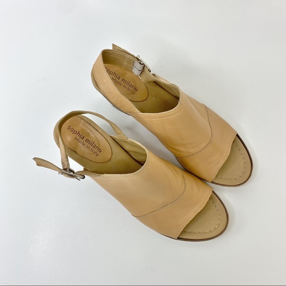 SOLD! Sophia Milano Italy Slingback Block Heel Sandals - Picture 7 of 10
